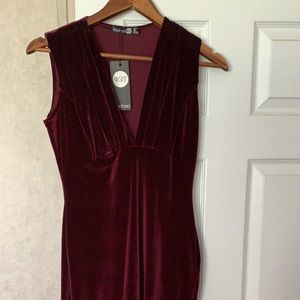 Velvet burgundy dress